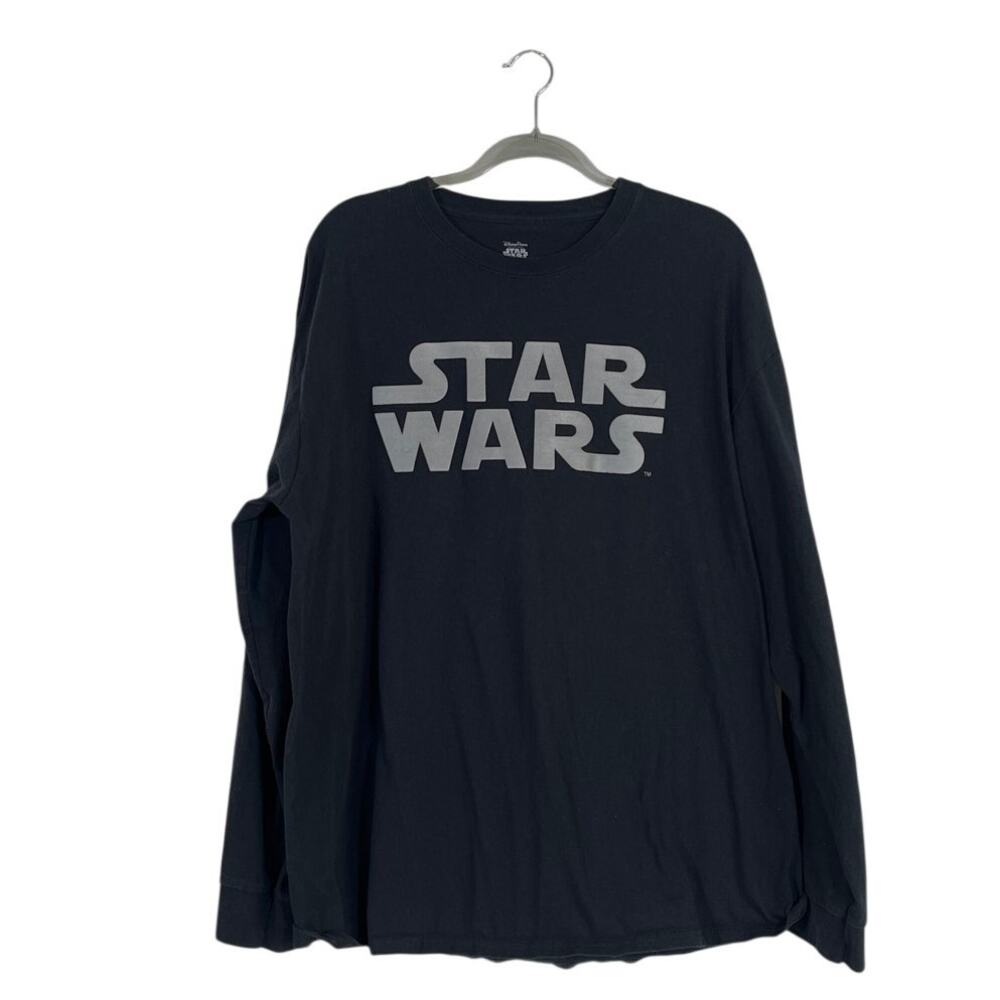Disney Parks Star Wars Graphic Long Sleeve T-Shirt Unisex Black Size XXL